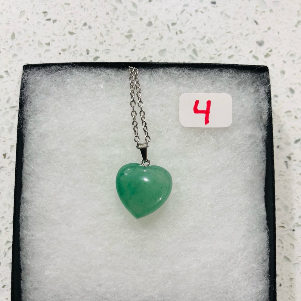 Heart 🍒💣Gemstone Pendant Necklace - Assorted Colors - Picture 6 of 17
